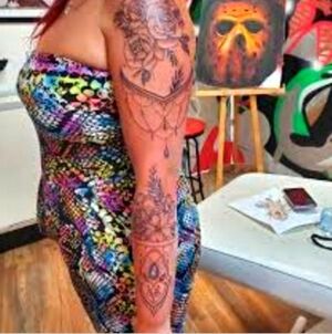 Boutique strapless colorful snakeskin jumpsuit 3x